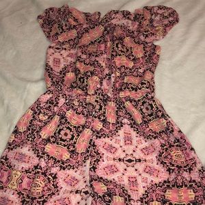 Pink off the shoulder romper